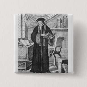John Calvin 15 Cm Square Badge