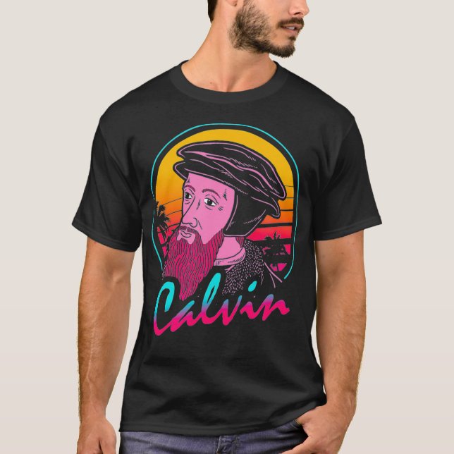 John Calvin   80s Retro Vintage Tee  (Front)