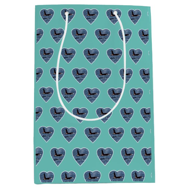 John Coe Orca Personalized Marine Life Teal Medium Gift Bag (Front)