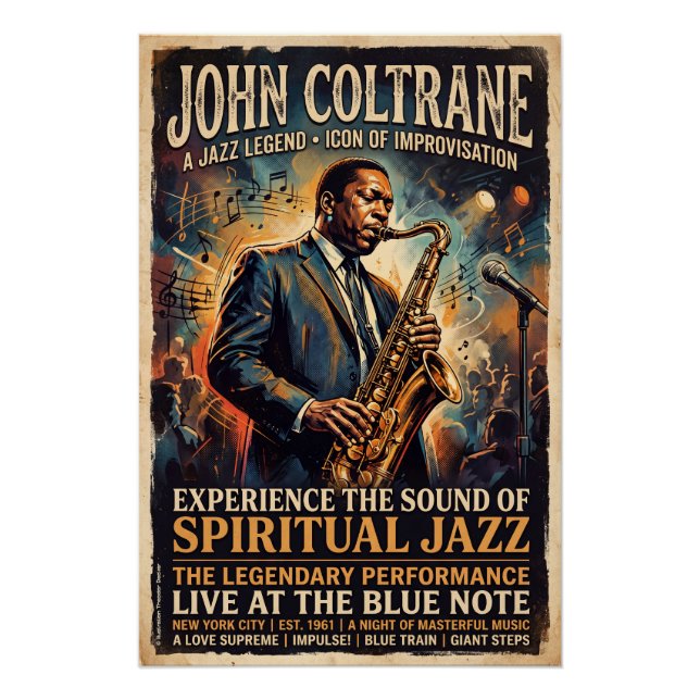 John Coltrane – Jazz Legend  Poster (Front)