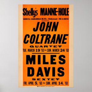 John Coltrane - Miles Davis jazz poster - Shelly's