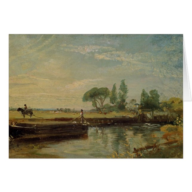 John Constable | A Barge below Flatford Lock, c.18 (Front Horizontal)