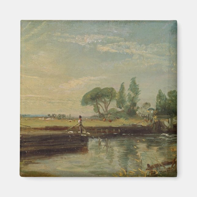John Constable | A Barge below Flatford Lock, c.18 Magnet (Front)