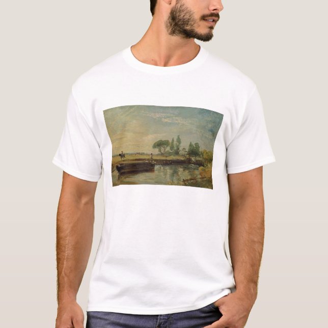 John Constable | A Barge below Flatford Lock, c.18 T-Shirt (Front)