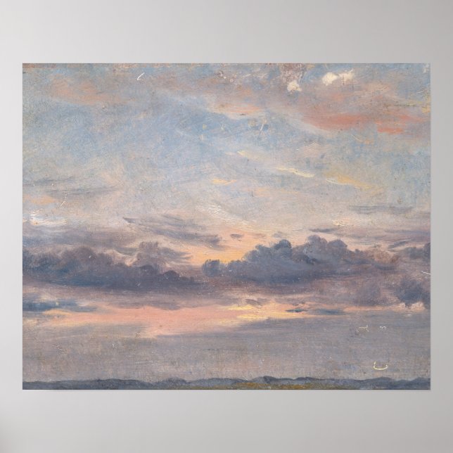 John Constable - A Cloud Study, Sunset Poster (Front)
