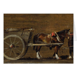 John Constable A Farm Cart with two Horses in Ha