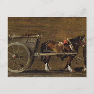 John Constable A Farm Cart with two Horses in Ha Postcard