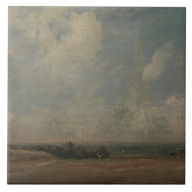 John Constable - A View from Hampstead Heath Ceramic Tile (Front)