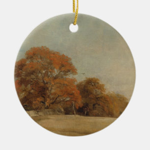 John Constable An Autumnal Landscape at East Ber Ceramic Ornament