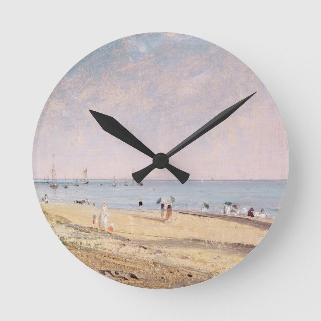 John Constable | Brighton Beach (oil on canvas) Round Clock (Front)