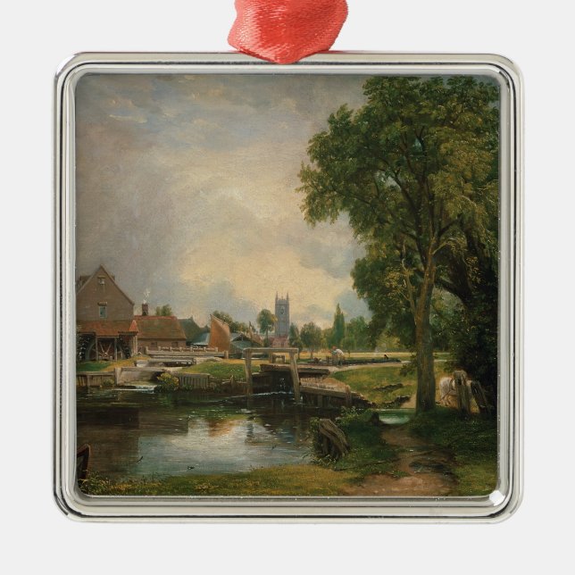 John Constable | Dedham Lock and Mill, 1820 Metal Tree Decoration (Front)