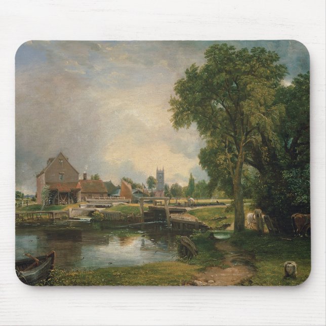 John Constable | Dedham Lock and Mill, 1820 Mouse Pad (Front)