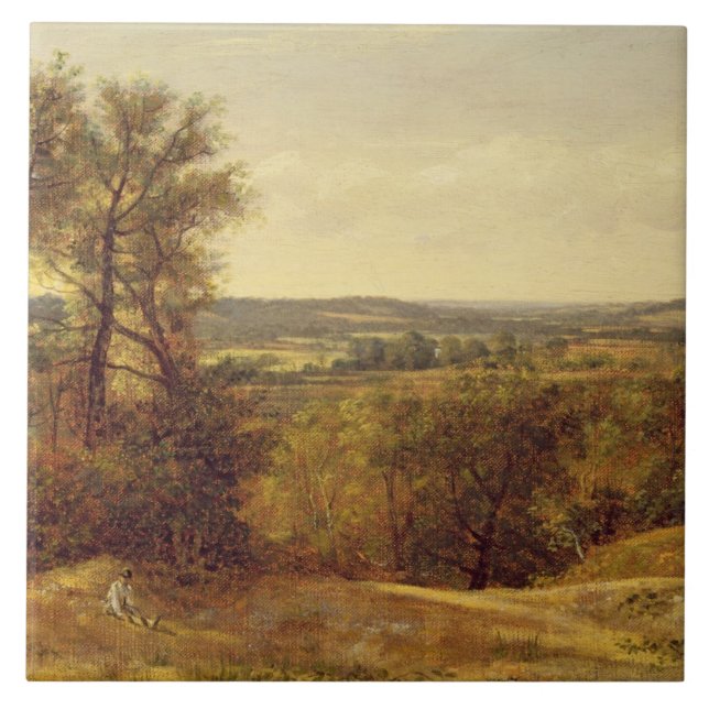 John Constable | Dedham Vale, c.1802 (oil on canva Ceramic Tile (Front)