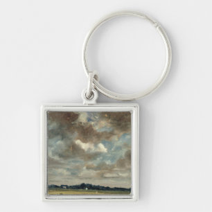 John Constable Extensive Landscape with Grey Clo Key Ring
