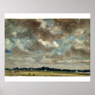 John Constable Extensive Landscape with Grey Clo Poster