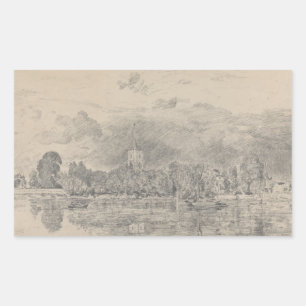 John Constable - Fulham Church Rectangular Sticker