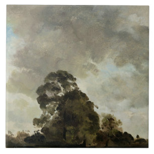 John Constable Landscape at Hampstead, Tree and Ceramic Tile