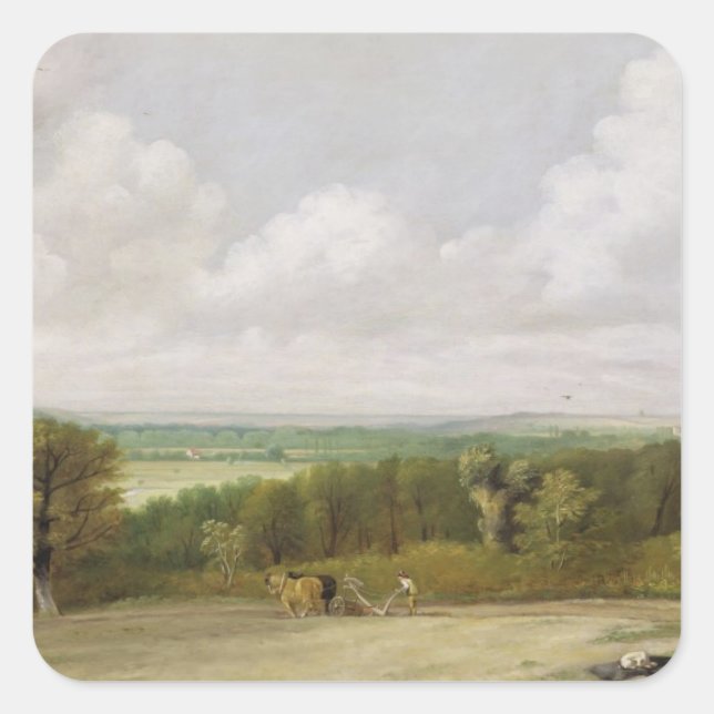 John Constable | Landscape: Ploughing Scene in Suf Square Sticker (Front)