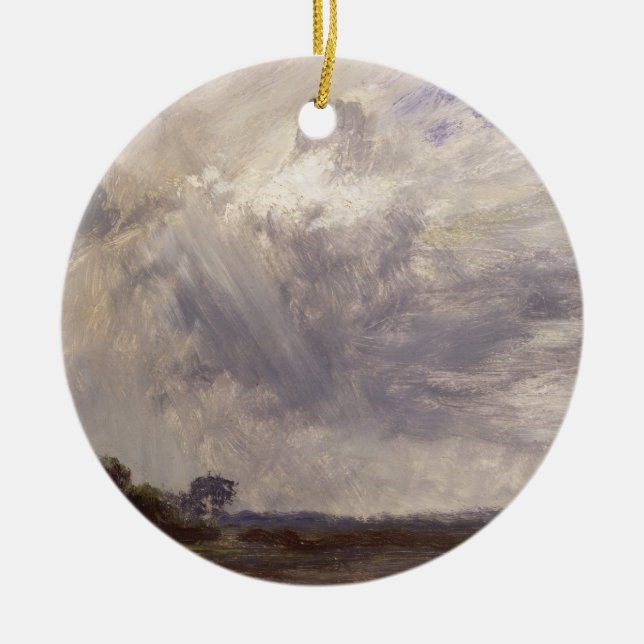 John Constable | Landscape with Grey Windy Sky, c. Ceramic Tree Decoration (Front)