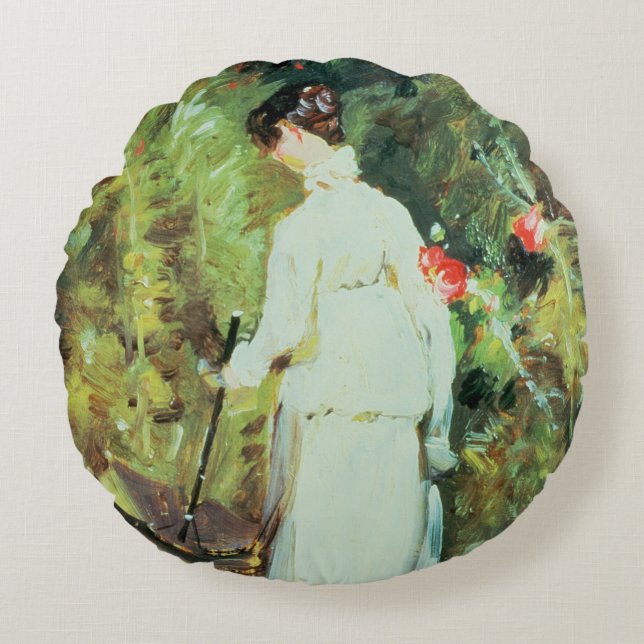 John Constable | Mrs Constable in her Garden Round Cushion (Front)