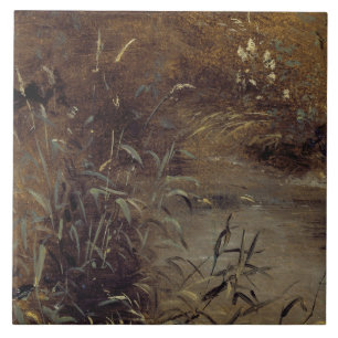 John Constable Rushes by a Pool, c.1821 (oil on Tile