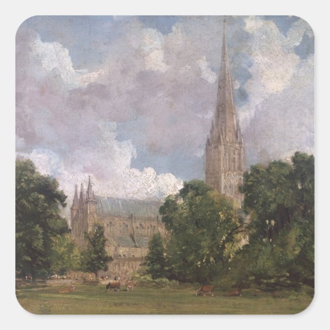 John Constable | Salisbury Cathedral from the sout Square Sticker (Front)