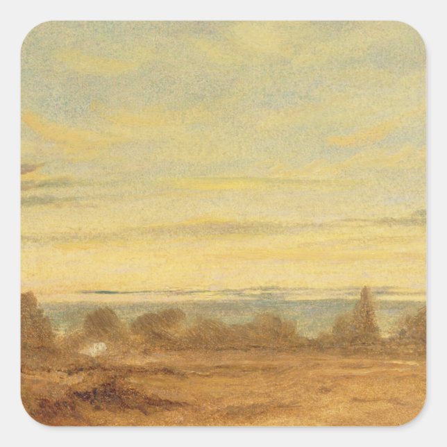 John Constable | Summer - Evening Landscape (oil o Square Sticker (Front)
