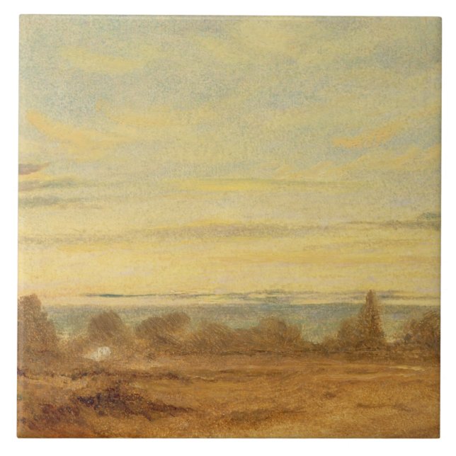 John Constable | Summer - Evening Landscape (oil o Tile (Front)