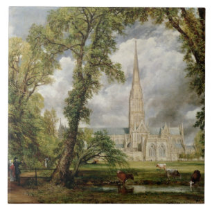 John Constable View of Salisbury Cathedral from Ceramic Tile