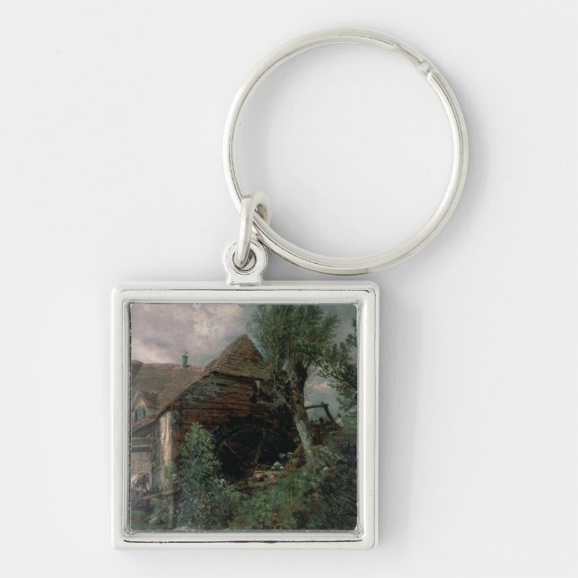 John Constable | Watermill at Gillingham, Dorset Key Ring (Front)