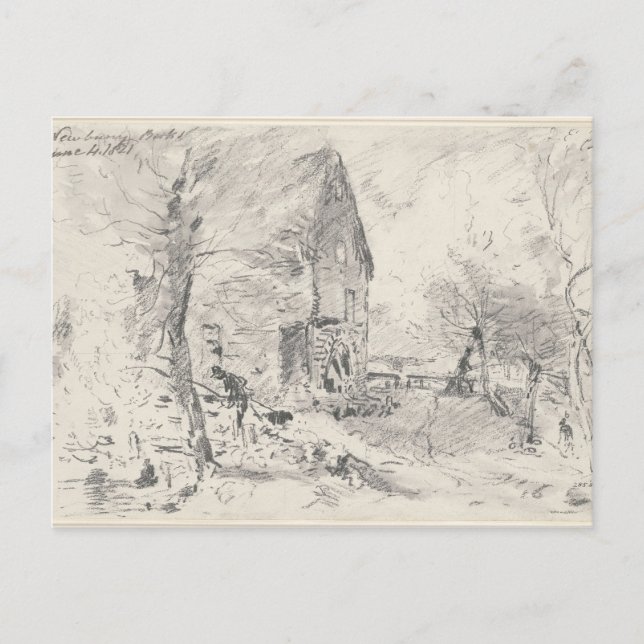 John Constable | Watermill at Newbury (pencil) Postcard (Front)