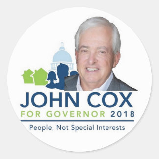 John COX Governor 2018 Classic Round Sticker