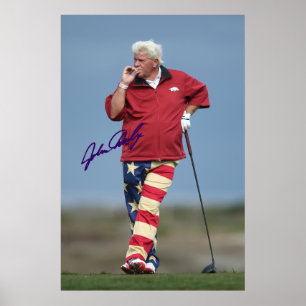 John Daly Signed Smoking Golf Photo Print Poster