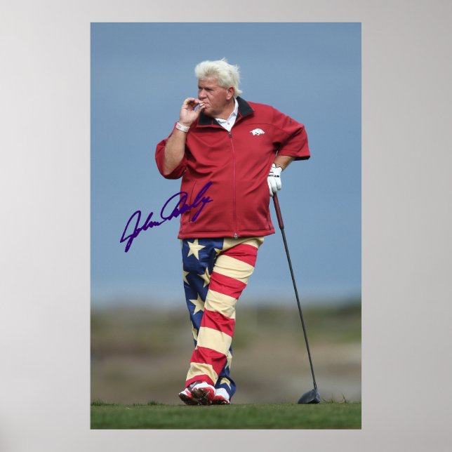 John Daly Signed Smoking Golf Photo Print Poster (Front)