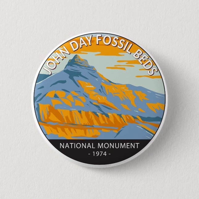 John Day Fossil Beds National Monument Oregon  6 Cm Round Badge (Front)