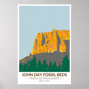 John Day Fossil Beds National Monument Oregon Poster
