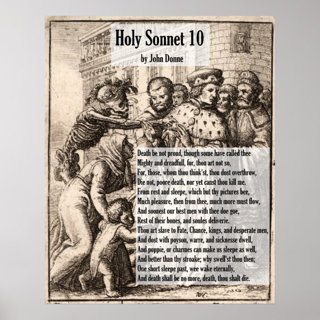 John Donne Death, Be Not Proud/Holy Sonnet 10 Poster (Front)