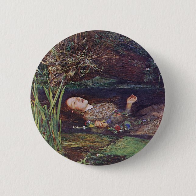 John Everett Millais Ophelia 6 Cm Round Badge (Front)