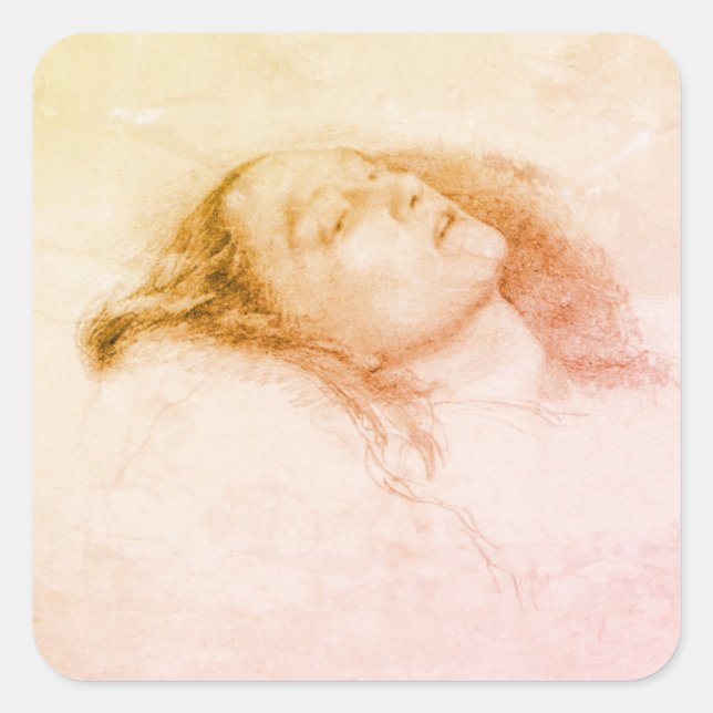 John Everett Millais - Ophelia (Study draught) Square Sticker (Front)