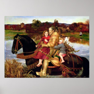 John Everett Sir Isumbras at the Ford Poster