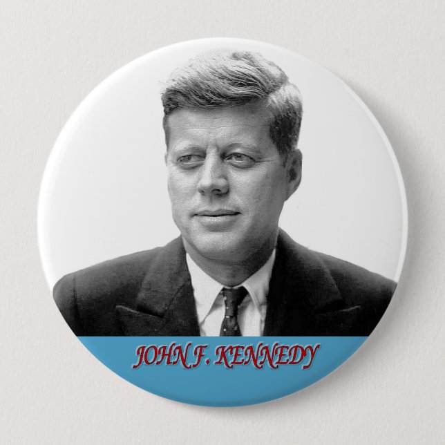 John F. Kennedy 10 Cm Round Badge (Front)