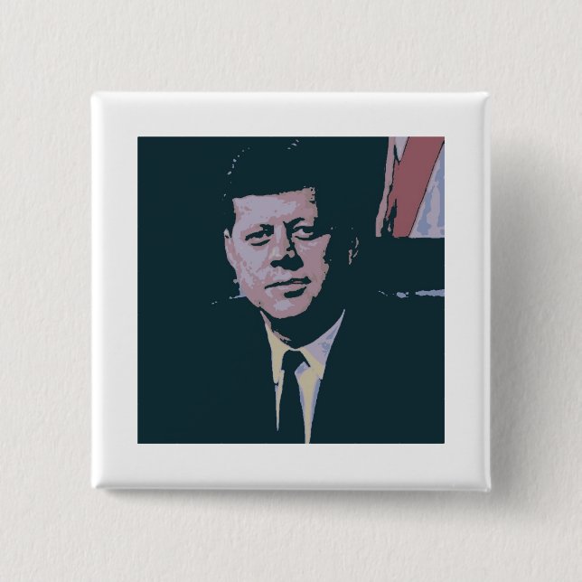 John F. Kennedy 15 Cm Square Badge (Front)