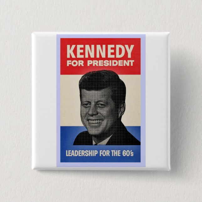 John F Kennedy 15 Cm Square Badge (Front)