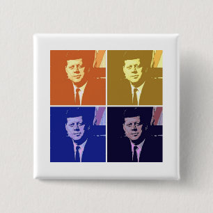 John F Kennedy 15 Cm Square Badge
