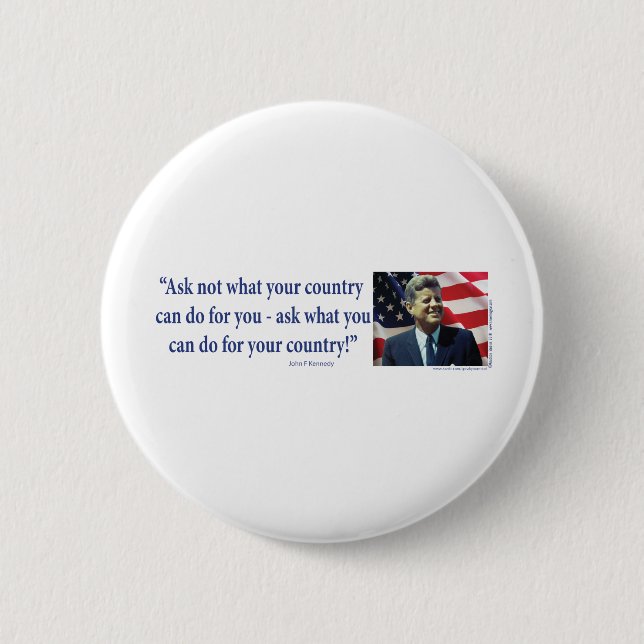 John F Kennedy 6 Cm Round Badge (Front)