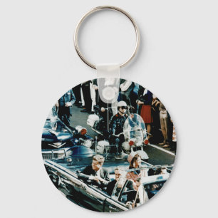 John F Kennedy and Jackie in the Motorcade Dallas Key Ring