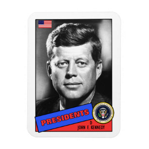 John F. Kennedy Baseball Card Magnet