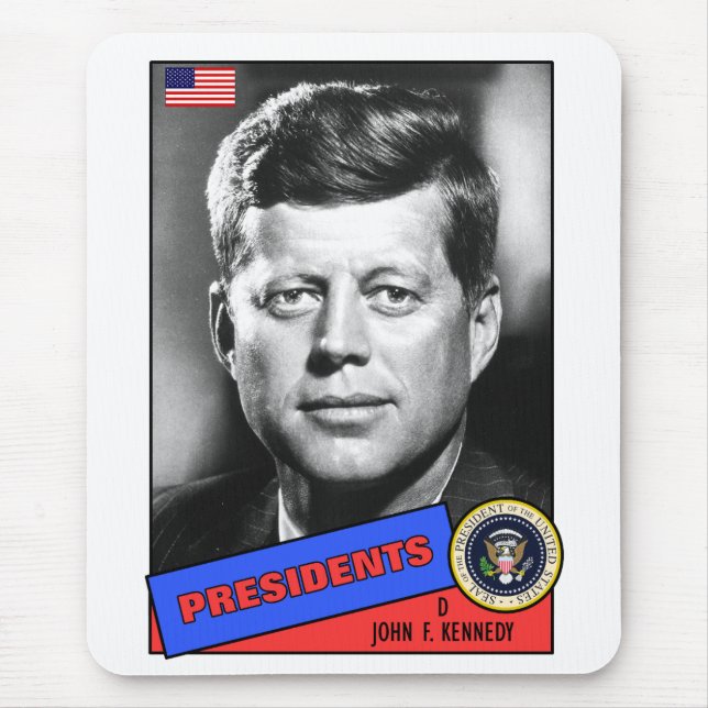 John F. Kennedy Baseball Card Mouse Pad (Front)