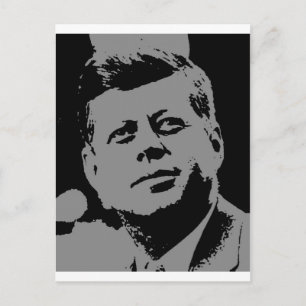 John F. Kennedy black and grey silhouette Postcard