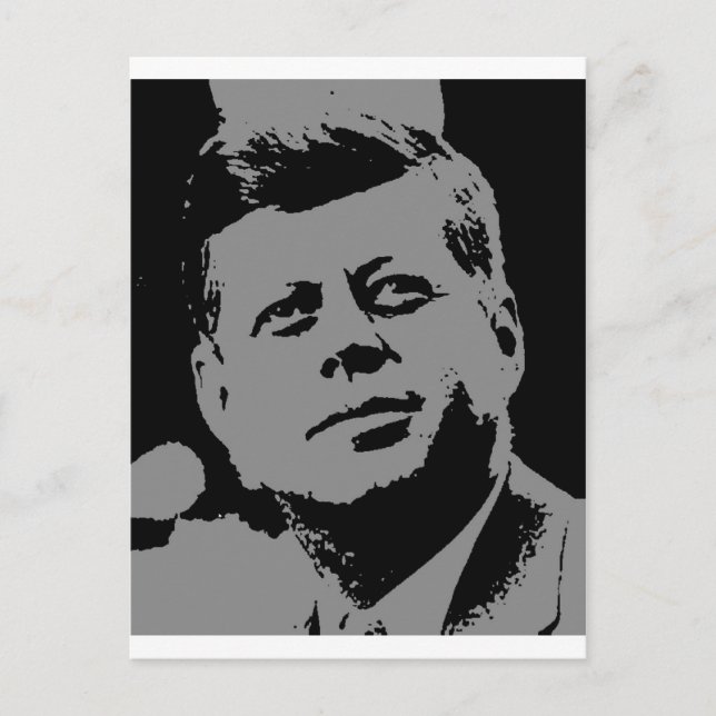 John F. Kennedy  black and grey silhouette Postcard (Front)